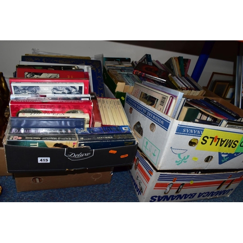 415 - SIX BOXES OF BOOKS, approximately one hundred and thirty to one hundred and forty titles to include ... 