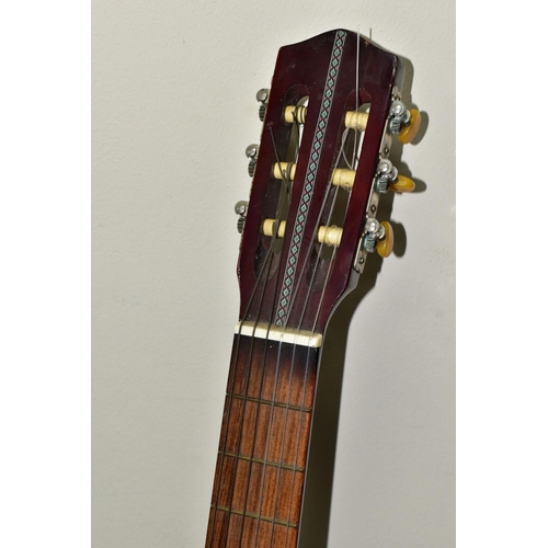 418 - AN ENCORE ACOUSTIC ELECTRIC ROUND BACK GUITAR, model number 7F-B, together with a Japanese Tantarra ... 