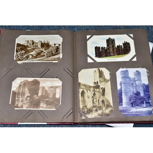 424 - THREE 20TH CENTURY POSTCARD ALBUMS, comprising two albums containing royal themed postcards - Corona... 