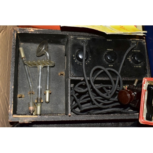 435 - A BOX OF ELECTRICAL AND MISCELLANEOUS ITEMS, to include a vintage Pifco Infra-Red and Radiant Heat l... 