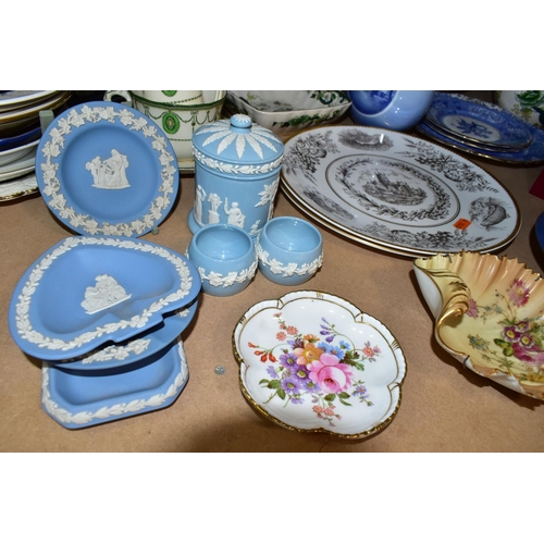 439 - A GROUP OF CERAMICS, thirty five pieces to include a Poole Pottery hand painted charger diameter 31c... 