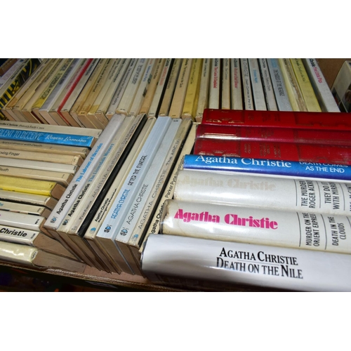 441 - THREE BOXES OF AGATHA CHRISTIE BOOKS, approximately one hundred and fifty titles in hardback and pap... 