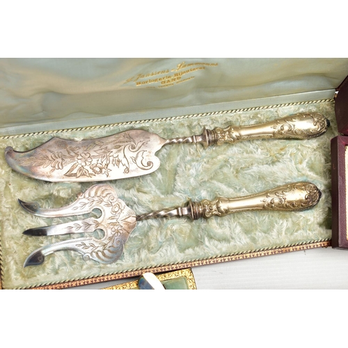 103 - A BOX OF ASSORTED WHITE METAL, to include a cased set of twelve teaspoons, continental marks, a case... 