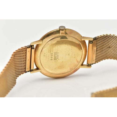 59 - A 'SANFORD' 14CT GOLD WRIST WATCH, hand wound movement, silver round dial, Arabic numbering at the t... 