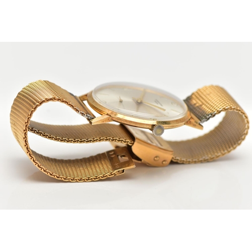 59 - A 'SANFORD' 14CT GOLD WRIST WATCH, hand wound movement, silver round dial, Arabic numbering at the t... 