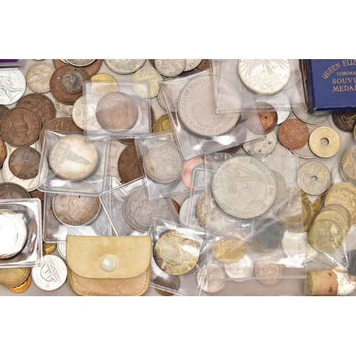 77 - A TRAY OF MIXED WORLD COINS TO INCLUDE: SILVER 10 MARK COINS MUNICH OLYMPIC GAMES 1972,2 X TWO MARK ... 