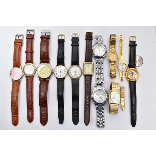 79 - A BOX OF ASSORTED WRISTWATCHES, to include a gold plated 'Garrard' manual wind watch, featuring a ro... 