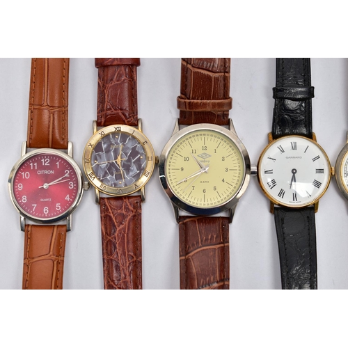 79 - A BOX OF ASSORTED WRISTWATCHES, to include a gold plated 'Garrard' manual wind watch, featuring a ro... 