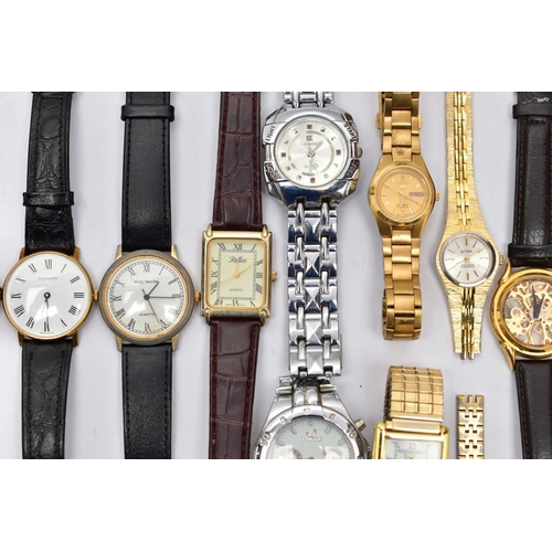 79 - A BOX OF ASSORTED WRISTWATCHES, to include a gold plated 'Garrard' manual wind watch, featuring a ro... 