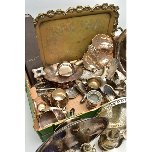 93 - A BOX OF ASSORTED WHITE METAL WARE, to include various EPNS fruit and nut dishes some fitted with sq... 