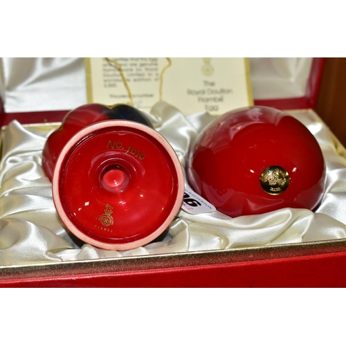 306 - A  BOXED ROYAL DOULTON FLAMBÉ EGG AND STAND, limited to a worldwide edition of 3500, this piece is n... 