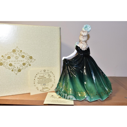 315 - A BOXED COALPORT THE MILLENNIUM BALL LIMITED EDITION 'FOUR SEASONS' FIGURINE, one of a collection of... 