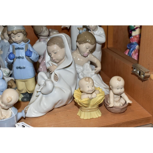 318 - SIXTEEN LLADRO NAO FIGURINES, comprising four figures from the Where Do Babies Come From collection ... 