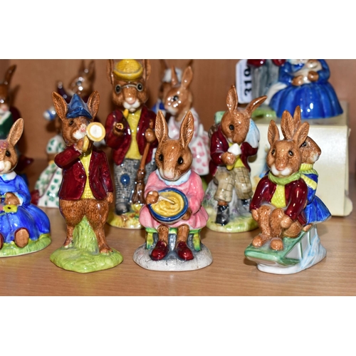 319 - FOURTEEN ROYAL DOULTON BUNNYKINS FIGURES, comprising a boxed Family Photograph DB1, Buntie Bunnykins... 