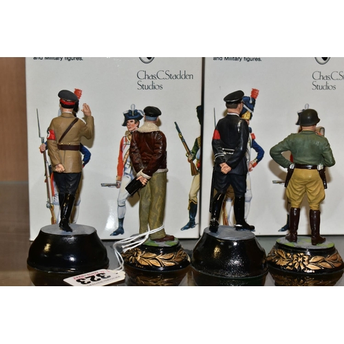 323 - FOUR BOXED THE STADDEN COLLECTION MILITARY FIGURES, hand painted pewter figures, comprising 'General... 