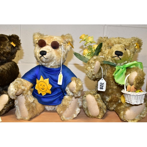 328 - FOUR STEIFF DANBURY MINT 'FOUR SEASONS' COLLECTION TEDDY BEARS, comprising Dylan the spring bear wit... 