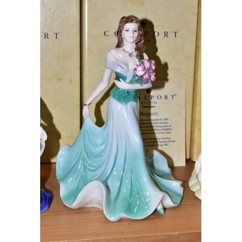 334 - FIVE BOXED COALPORT LADIES OF FASHION FIGURINES, comprising Anne 1997 Lady of Fashion with certifica... 