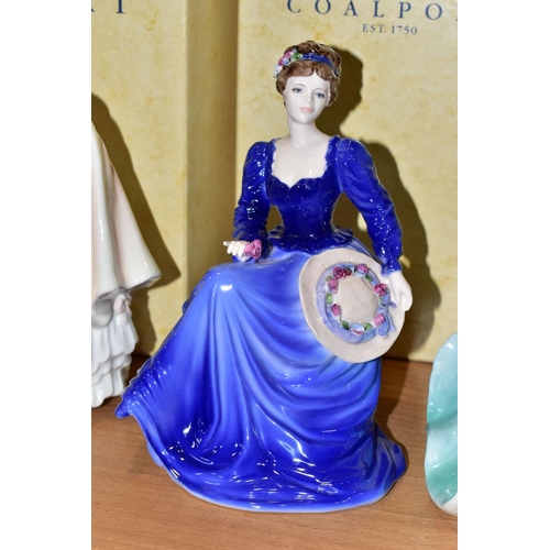 334 - FIVE BOXED COALPORT LADIES OF FASHION FIGURINES, comprising Anne 1997 Lady of Fashion with certifica... 