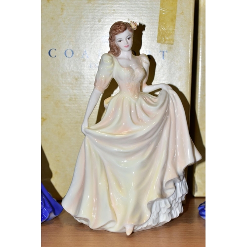 334 - FIVE BOXED COALPORT LADIES OF FASHION FIGURINES, comprising Anne 1997 Lady of Fashion with certifica... 