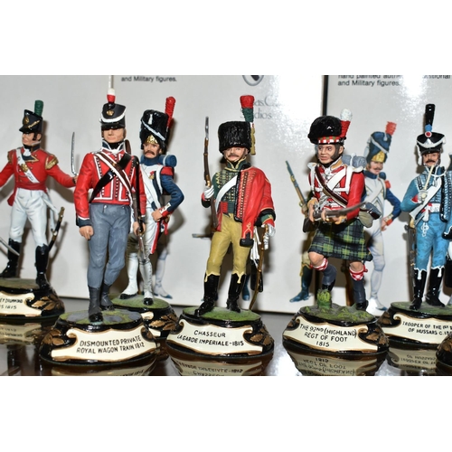 339 - THIRTEEN BOXED THE STADDEN COLLECTION 'NAPOLEONIC WAR' MILITARY FIGURES, hand painted pewter figures... 