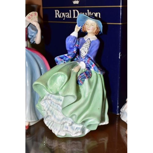 340 - FOUR ROYAL DOULTON FIGURINES, comprising boxed Amy HN3316, a special edition produced in 1991 only, ... 