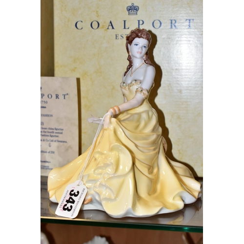 343 - FOUR BOXED COALPORT LADIES OF FASHION FIGURINES, comprising Welsh Ladies of Fashion Nia, a limited e... 