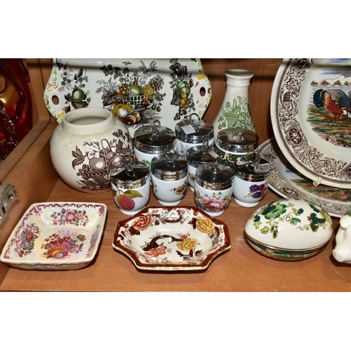 348 - A GROUP OF MASON'S AND ROYAL WORCESTER CERAMICS, Mason's pieces comprising a piggy bank with Christm... 