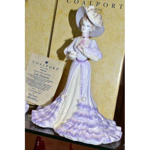 355 - THREE BOXED COALPORT 'HIGH SOCIETY COLLECTION' LIMITED EDITION FIGURINES, each with certificate, com... 