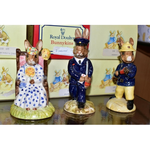 361 - FOURTEEN ROYAL DOULTON BUNNYKINS FIGURES, of which nine have boxes, comprising Polly Bunnykins DB71,... 