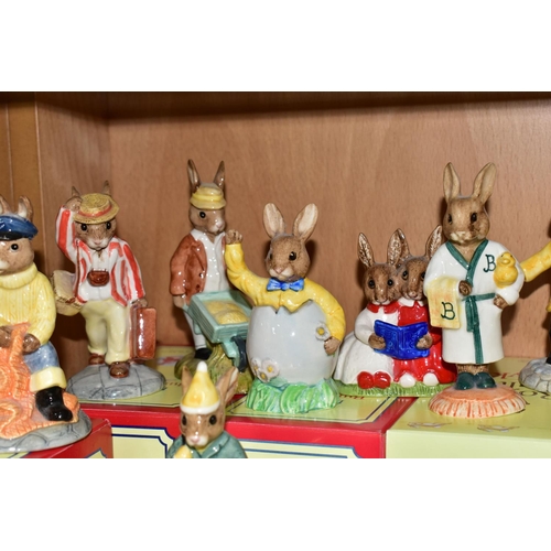 363 - FIFTEEN ROYAL DOULTON BUNNYKINS FIGURES, of which eleven have boxes, comprising boxed 60th Anniversa... 