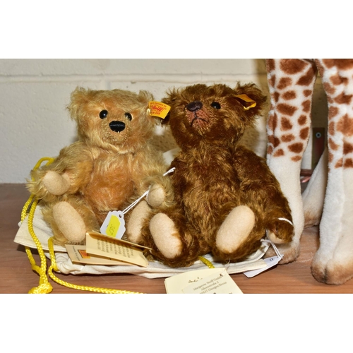 367 - TWO CENTENARY COLLECTION STEIFF TEDDIES AND A STEIFF TIERLEBEN GIRAFFE, Giraffe 50 - 068089 with ori... 