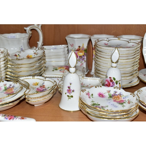 370 - A QUANTITY OF ROYAL CROWN DERBY 'DERBY POSIES' PATTERN GIFT WARE, comprising jugs, preserve pots, pi... 