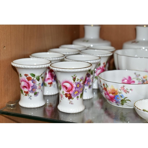 370 - A QUANTITY OF ROYAL CROWN DERBY 'DERBY POSIES' PATTERN GIFT WARE, comprising jugs, preserve pots, pi... 