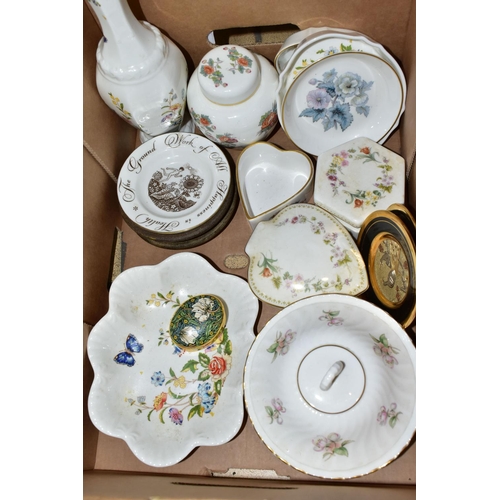 371 - TWO BOXES OF CERAMICS, including eight Royal Worcester egg coddlers, patterns include 'Bournemouth',... 