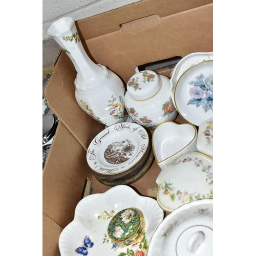 371 - TWO BOXES OF CERAMICS, including eight Royal Worcester egg coddlers, patterns include 'Bournemouth',... 