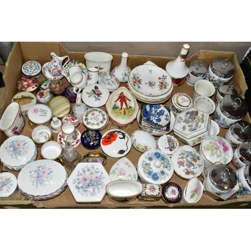 371 - TWO BOXES OF CERAMICS, including eight Royal Worcester egg coddlers, patterns include 'Bournemouth',... 