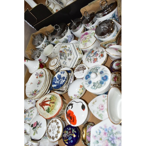 371 - TWO BOXES OF CERAMICS, including eight Royal Worcester egg coddlers, patterns include 'Bournemouth',... 