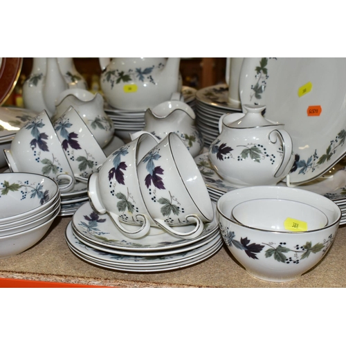 388 - A QUANTITY OF ROYAL DOULTON TEA AND DINNER WARES ETC, to include Burgandy TC1001 pattern part dinner... 