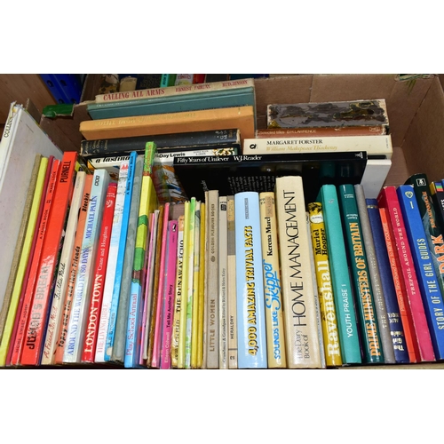 391 - FOUR BOXES OF 20TH CENTURY BOOKS, to include fiction and non-fiction, authors include Louisa May Alc... 