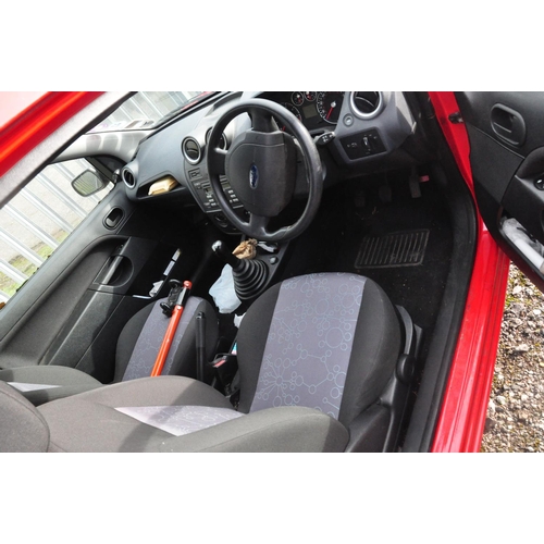 1001 - A 2006 FORD FIESTA 3 DOOR HATCHBACK CAR in red, 1242cc petrol engine, five speed manual gearbox, fir... 