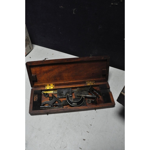 1088 - AN ENGINEERS TOOL CHEST containing some marking tools, files, micrometer, chisels etc. along with a ... 