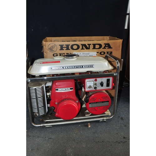 1108 - A HONDA E1500 GENORATOR in original box with original instruction manual (UNTESTED but engine pullin... 