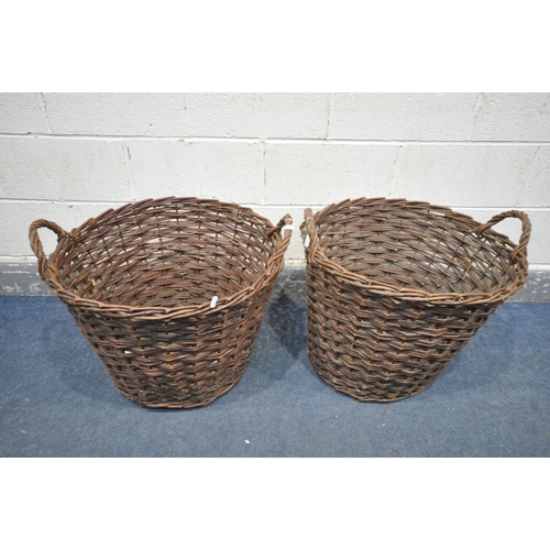 1226 - TWO WICKER LOG BASKETS, diameter 60cm x height 45cm