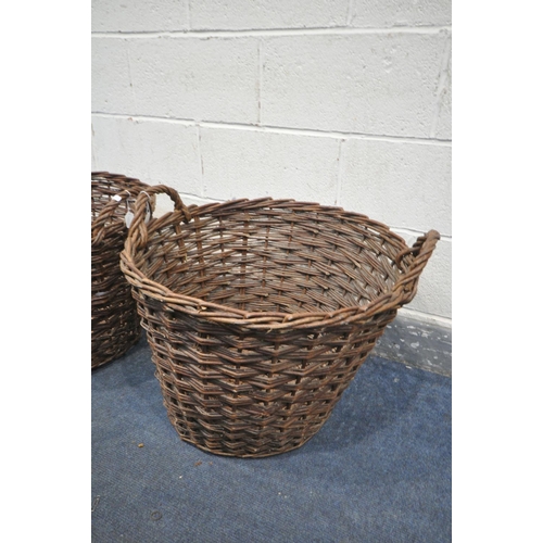 1226 - TWO WICKER LOG BASKETS, diameter 60cm x height 45cm