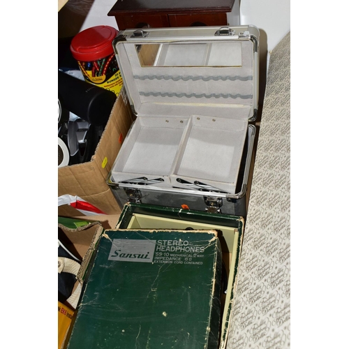 415 - FOUR BOXES AND LOOSE MISCELLANEOUS ITEMS, to include a boxed Franklin Heirloom Dolls 'The Victorian ... 