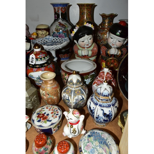 418 - A GROUP OF ORIENTAL AND ORIENTAL INSPIRED ITEMS, to include a cloisonne enamel plate depicting a dra... 