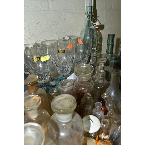 432 - TWO BOXES AND LOOSE CERAMICS AND GLASS ETC, to include Hornsea Bronte and Saffron wares, Melawares c... 