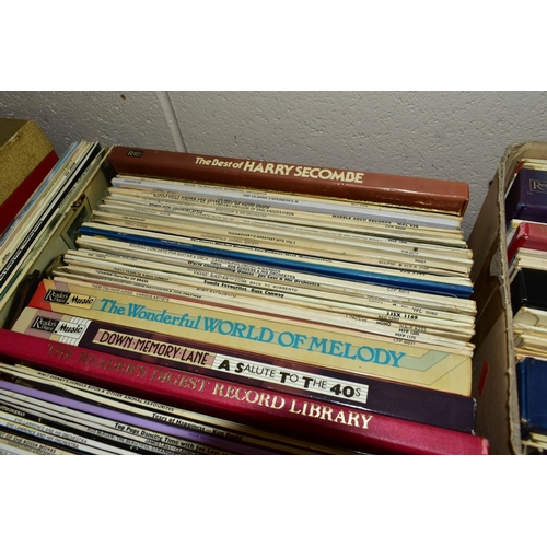 450 - NINE BOXES OF L.P AND 45RPM RECORDS, over one hundred and fifty L.P records from the 1960/1970's to ... 