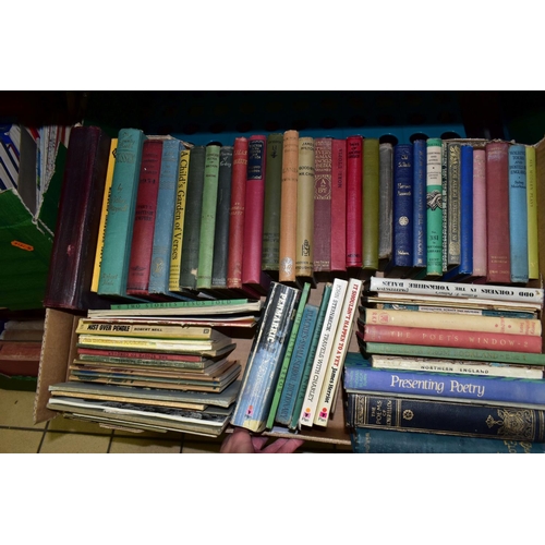 464 - BOOKS, seven boxes containing  titles in hardback and paperback format, subjects include English, Bi... 