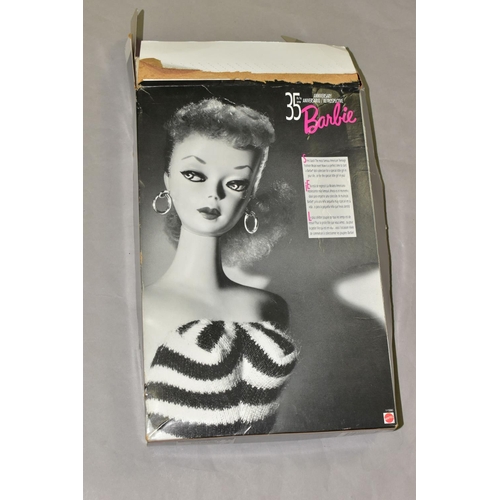 467 - A BOXED MATTEL 35TH ANNIVERSARY BARBIE DOLL, No.11590, replica 1959 doll, box and Anniversary bookle... 